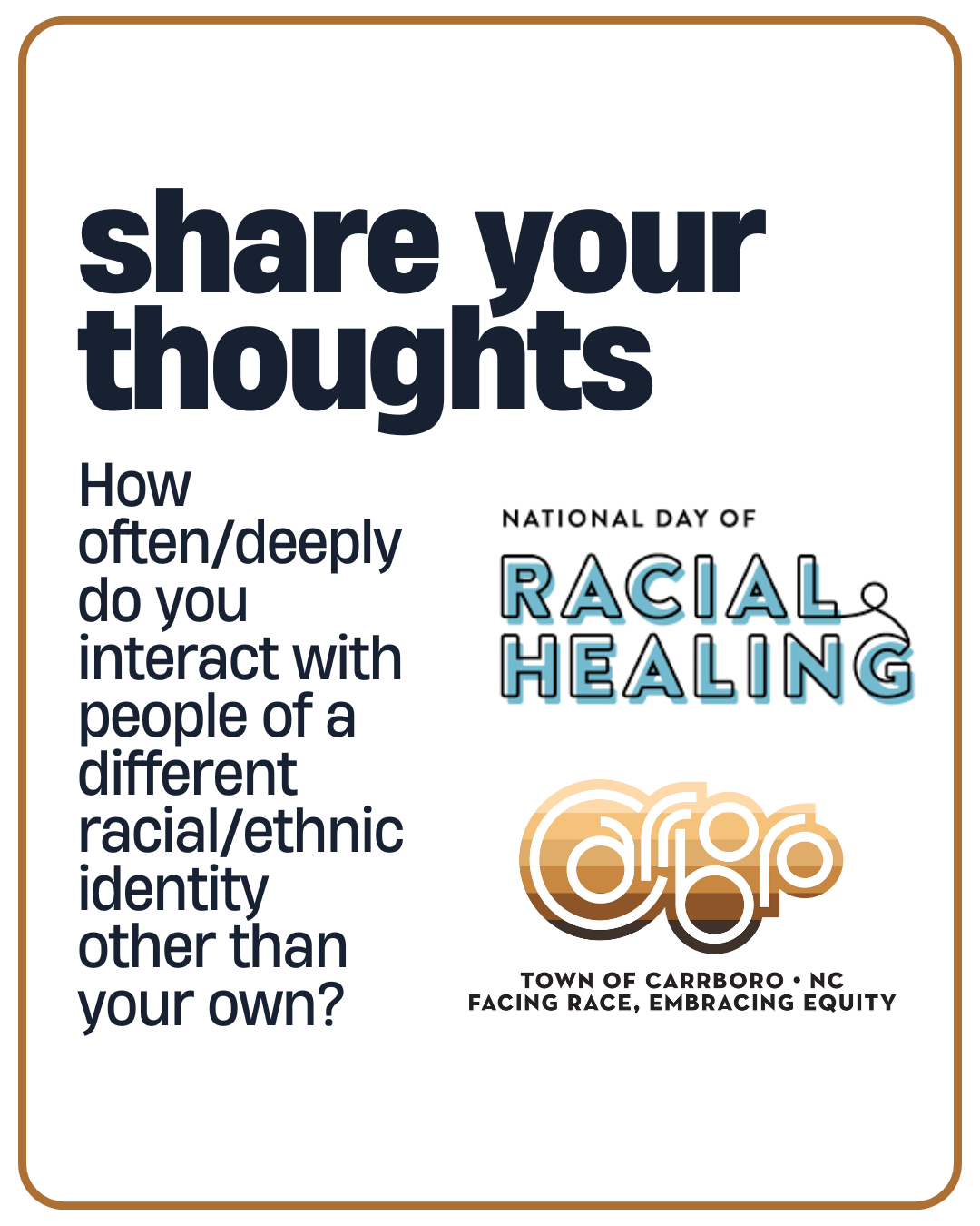 share your thoughts - National Day of Racial Healing
